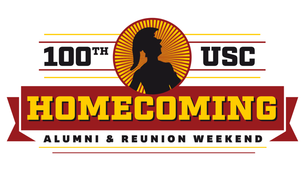 USC Alumni Association 100th anniversary homecoming graphic