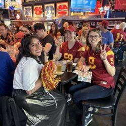 USC fans at a game watch party