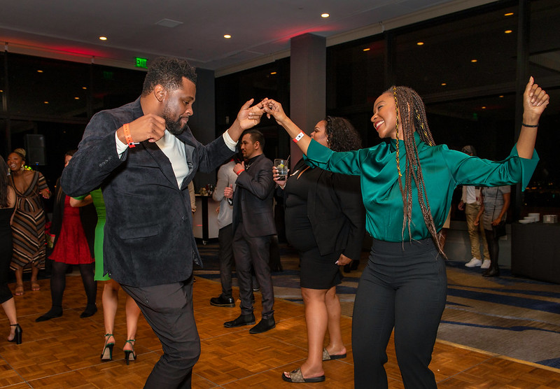 guests dancing at the 2022 holiday mixer