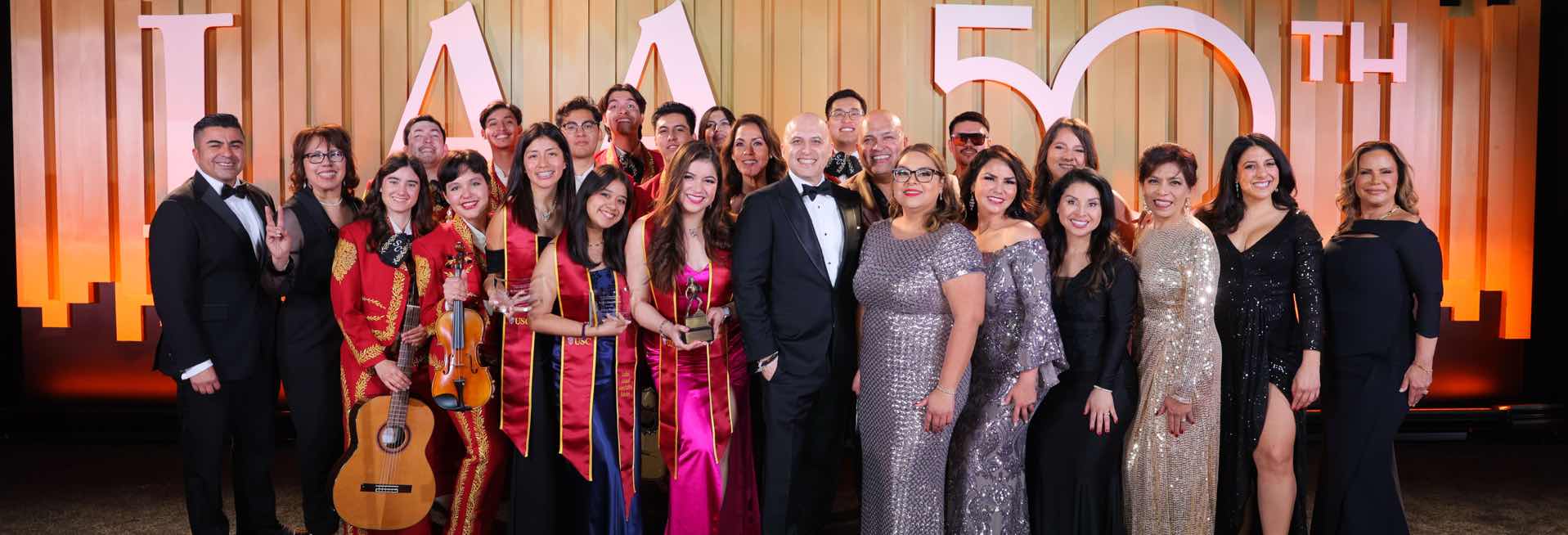 group poses at the 2024 Latino Alumni Association gala