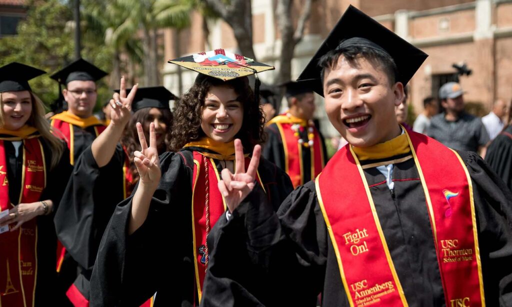 graduates celebrate USC Commencement