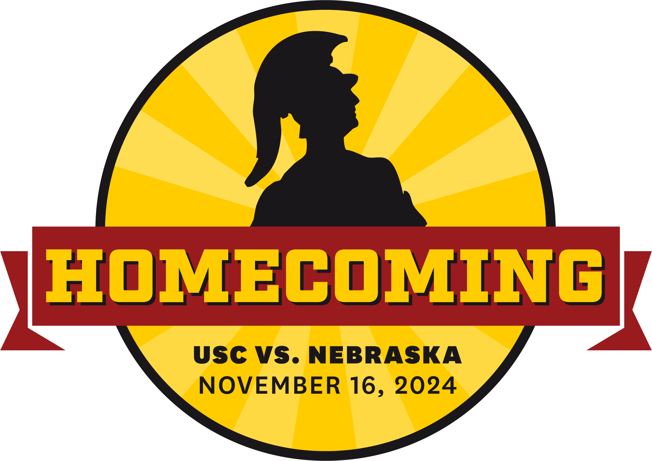 USC Homecoming graphic: USC vs. Nebraska, November 16, 2024